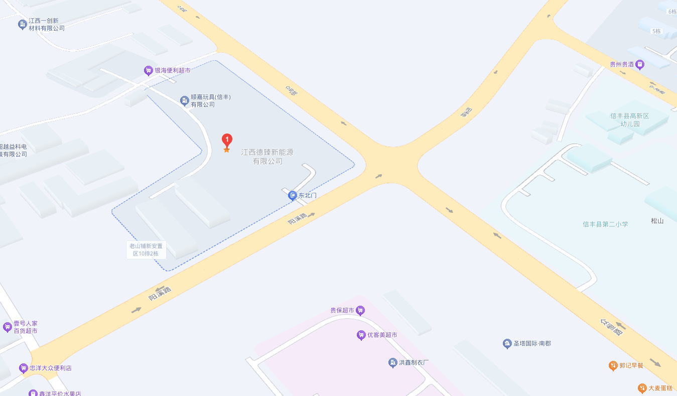 江西省赣州市信丰县高新技术产业园区地图,标出公司所在位置,道路清晰可见